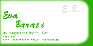 eva barati business card
