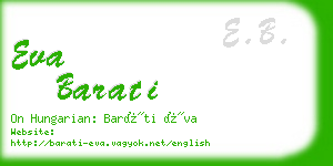 eva barati business card